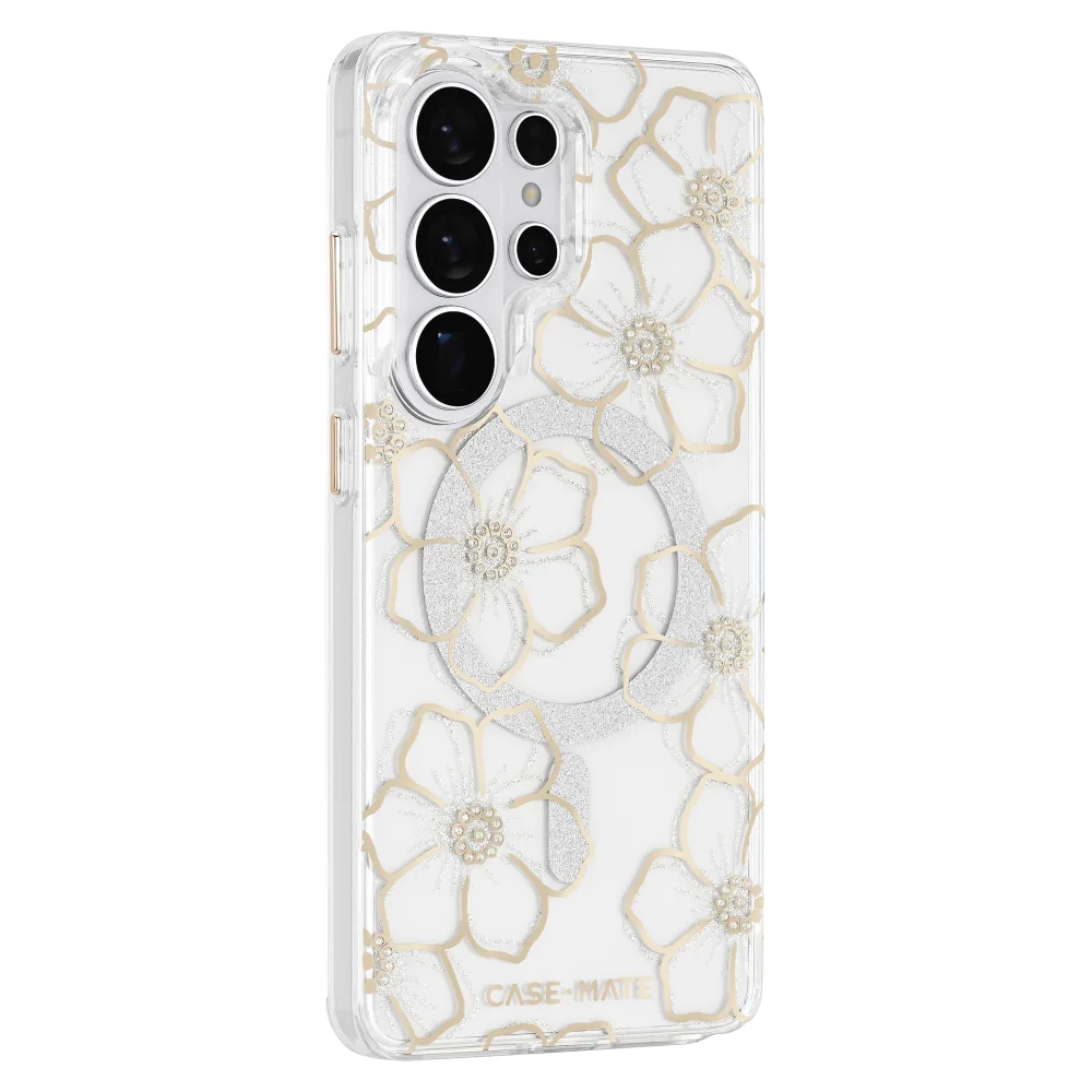 Case-Mate - Floral Gems Case with Magnet for Samsung Galaxy S26 Ultra - Gold