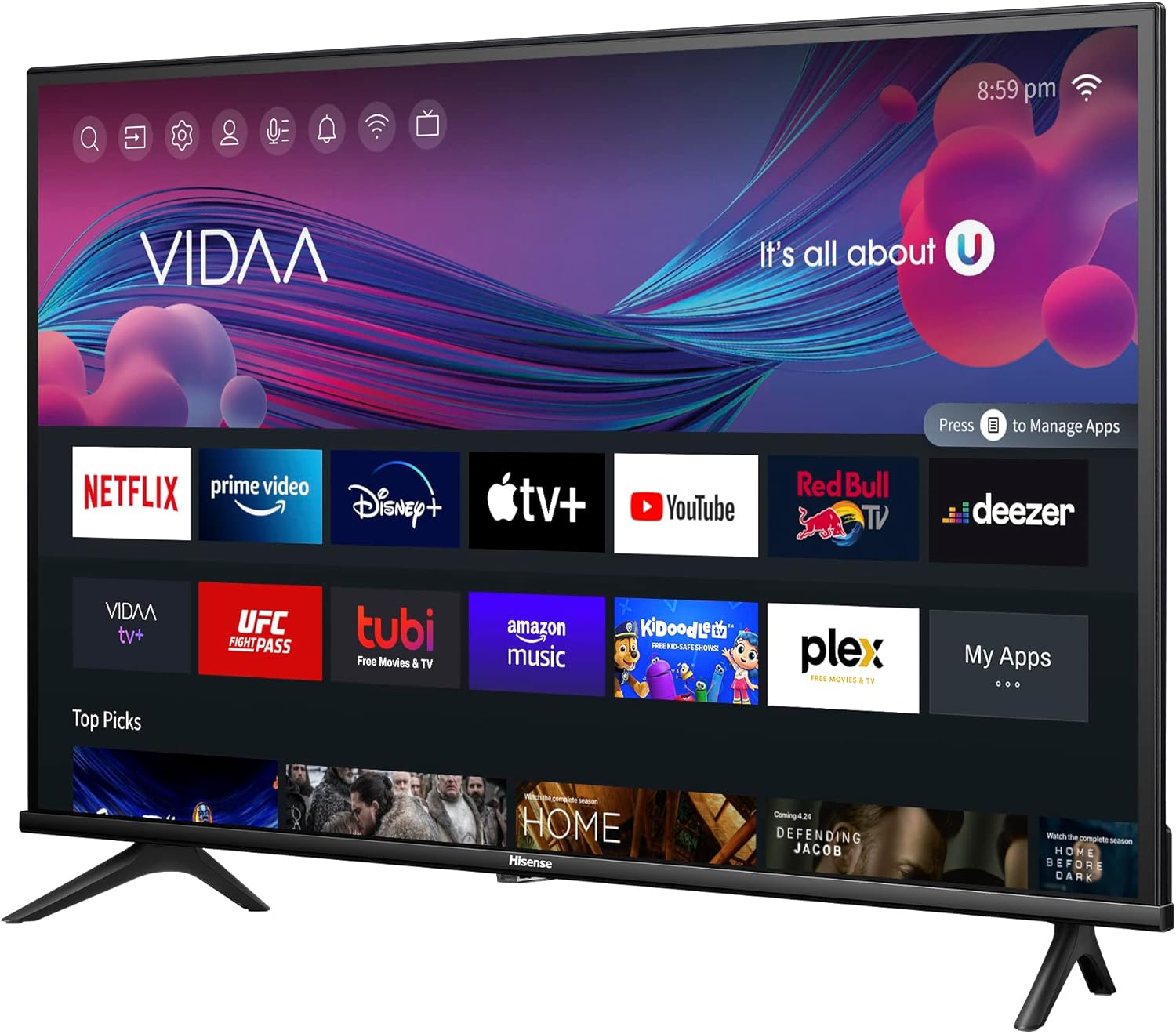 HISENSE 40" A4N LED HD Ready Smart VIDAA TV (40A4NV)