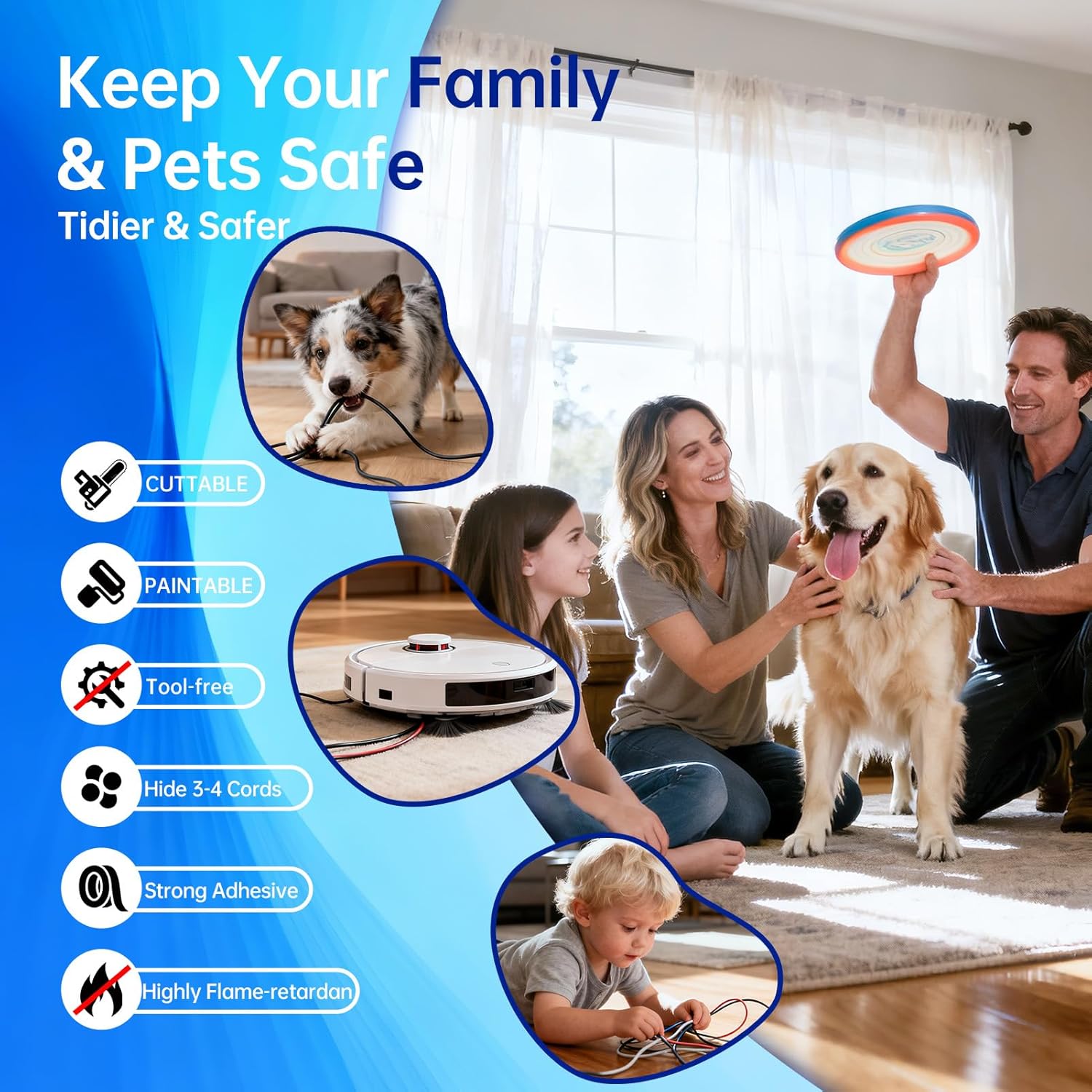 Delamu Cable Concealer PVC Cord Cover (1.18")