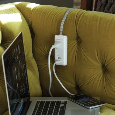 CyberPower GC106U 6FT Reach and Charge Power Strip (1 AC Outlet and 2 USB Ports)