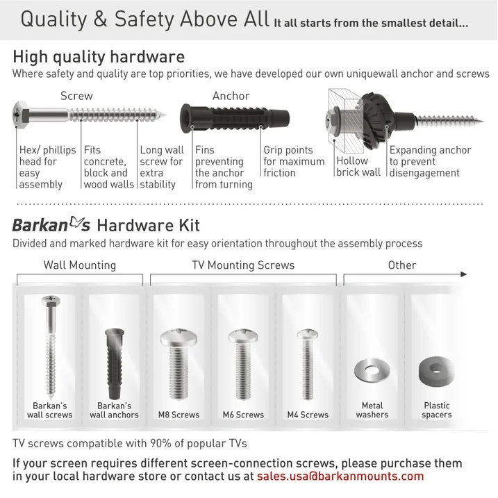 Barkan E310+ 13"-77" Auto Locking Tilt TV Wall Mount
