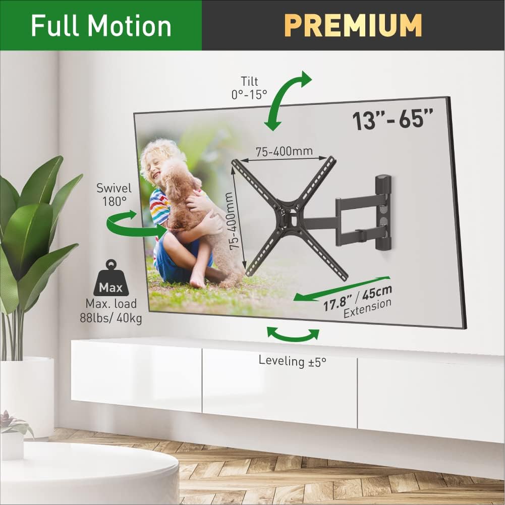 Barkan BM343 13"-65" Full Motion Articulating TV Wall Mount