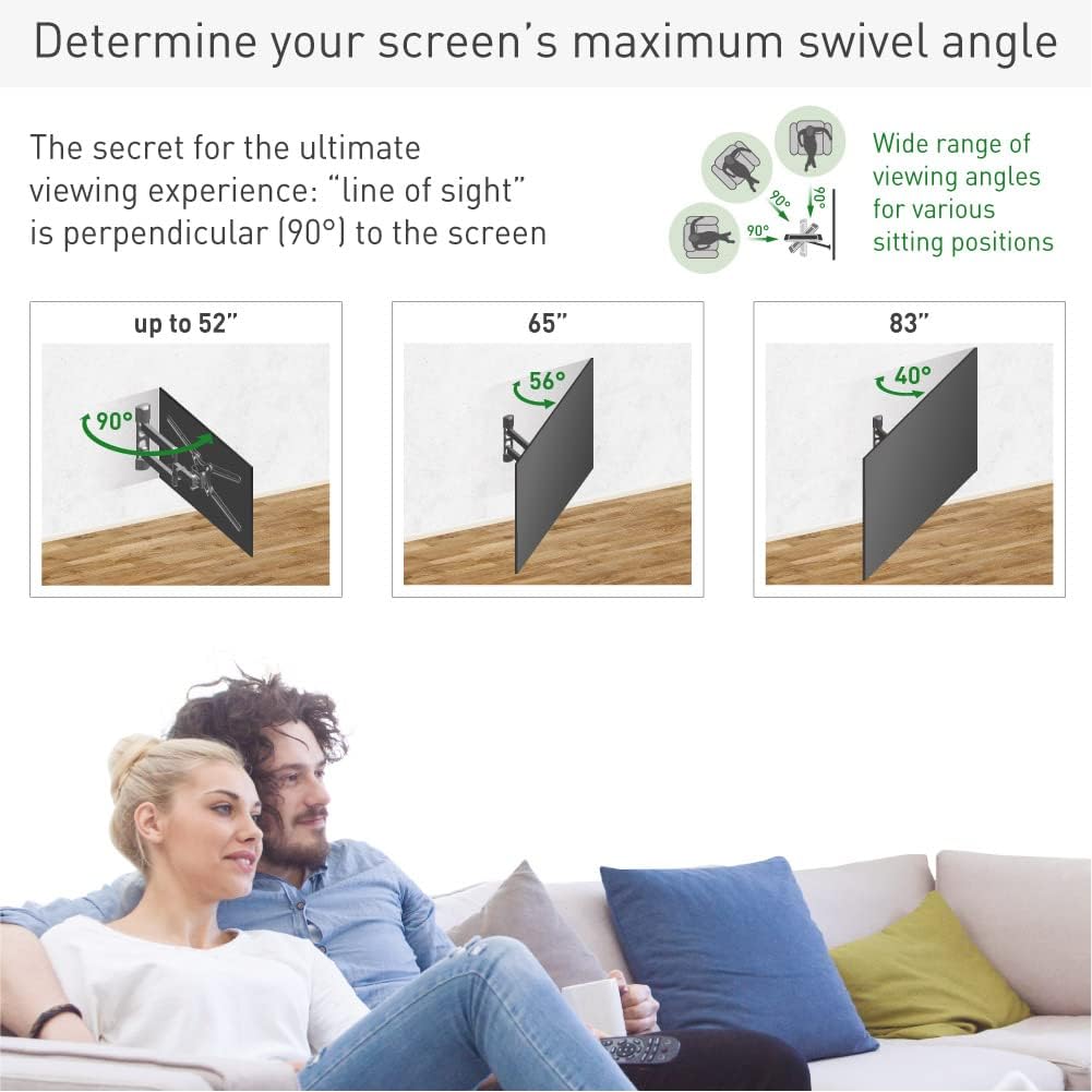 Barkan BM443LP 13"-86" Full Motion Articulating TV Wall Mount with Long Arm