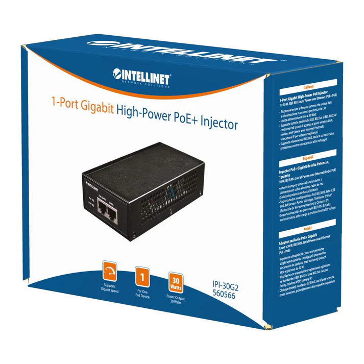 Intellinet Gigabit High-Power PoE+ Injector