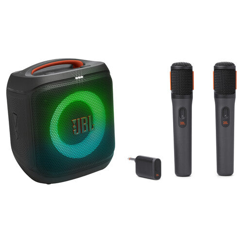 JBL PartyBox Encore Essential 2 100W Party Speaker with Two-Person Wireless Mic Kit