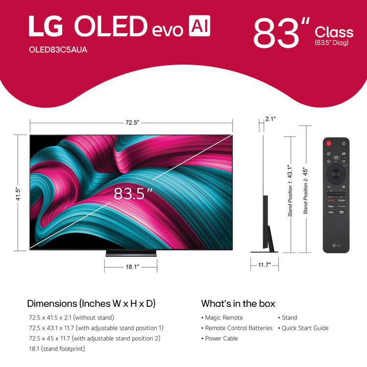 LG OLED evo AI C5 83" 4K HDR Smart TV