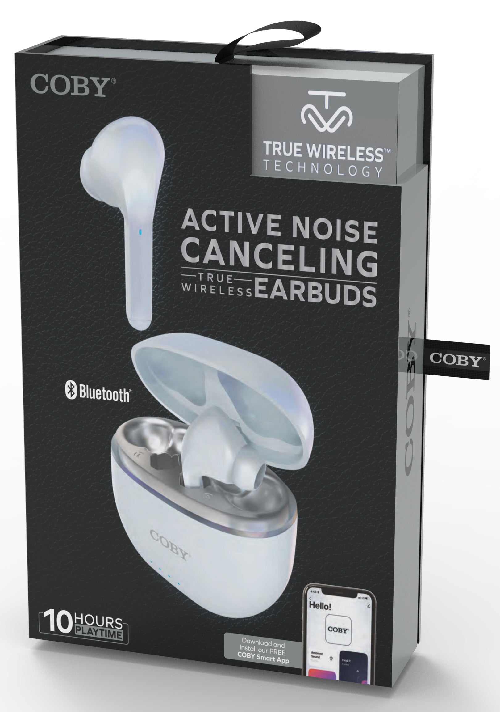 Coby CETW634 Active Noise Cancelling True Wireless Earbuds with Charging Case