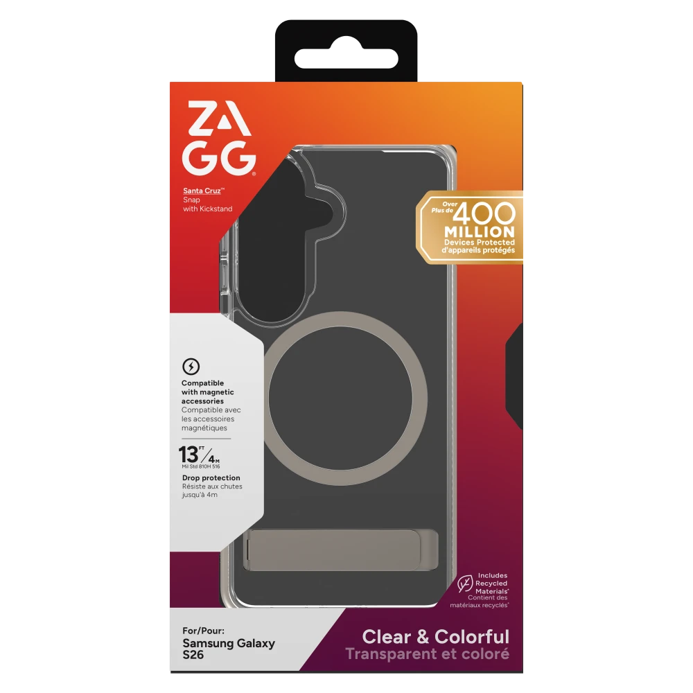 ZAGG - Crystal Palace Snap Case with Kickstand for Samsung Galaxy S26 - Clear