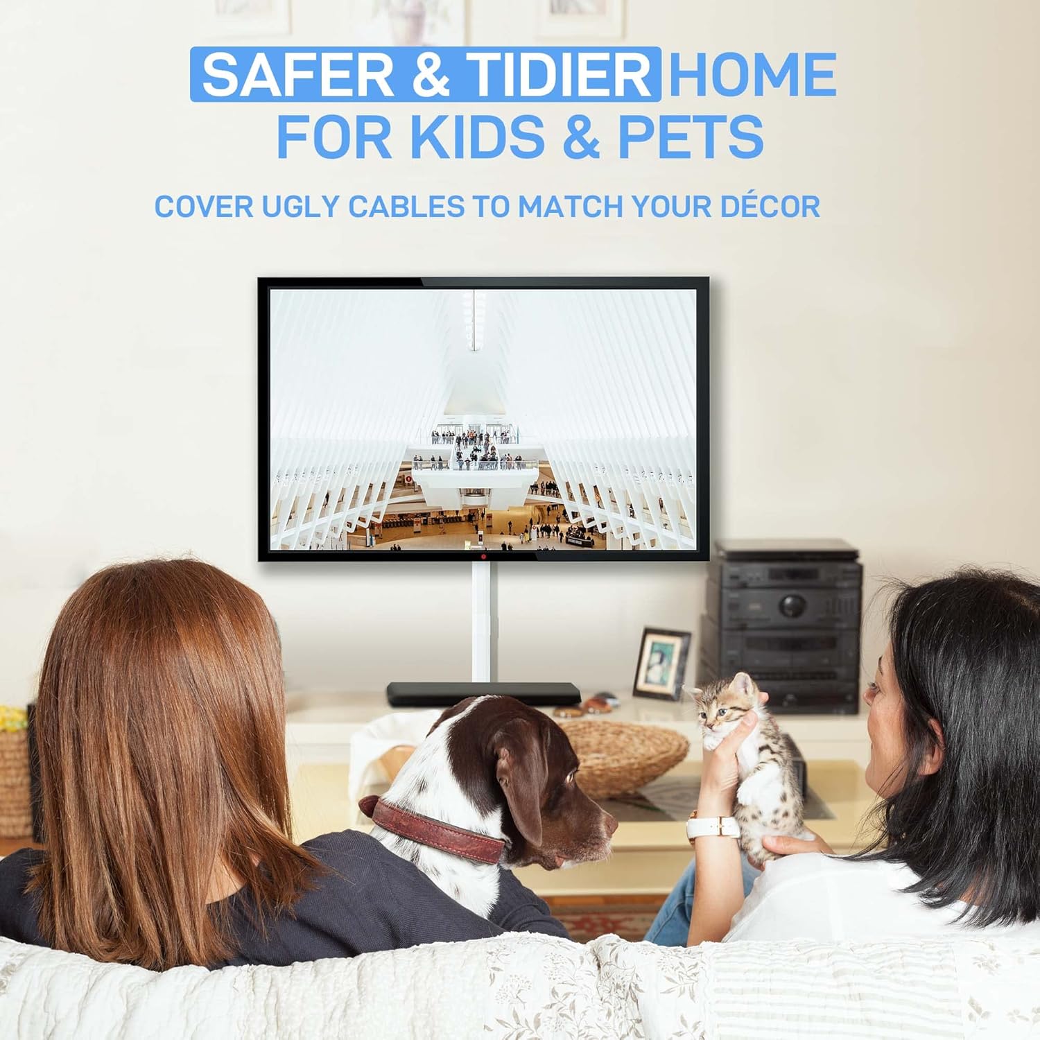 Delamu Cable Concealer PVC Cord Cover (1.18")