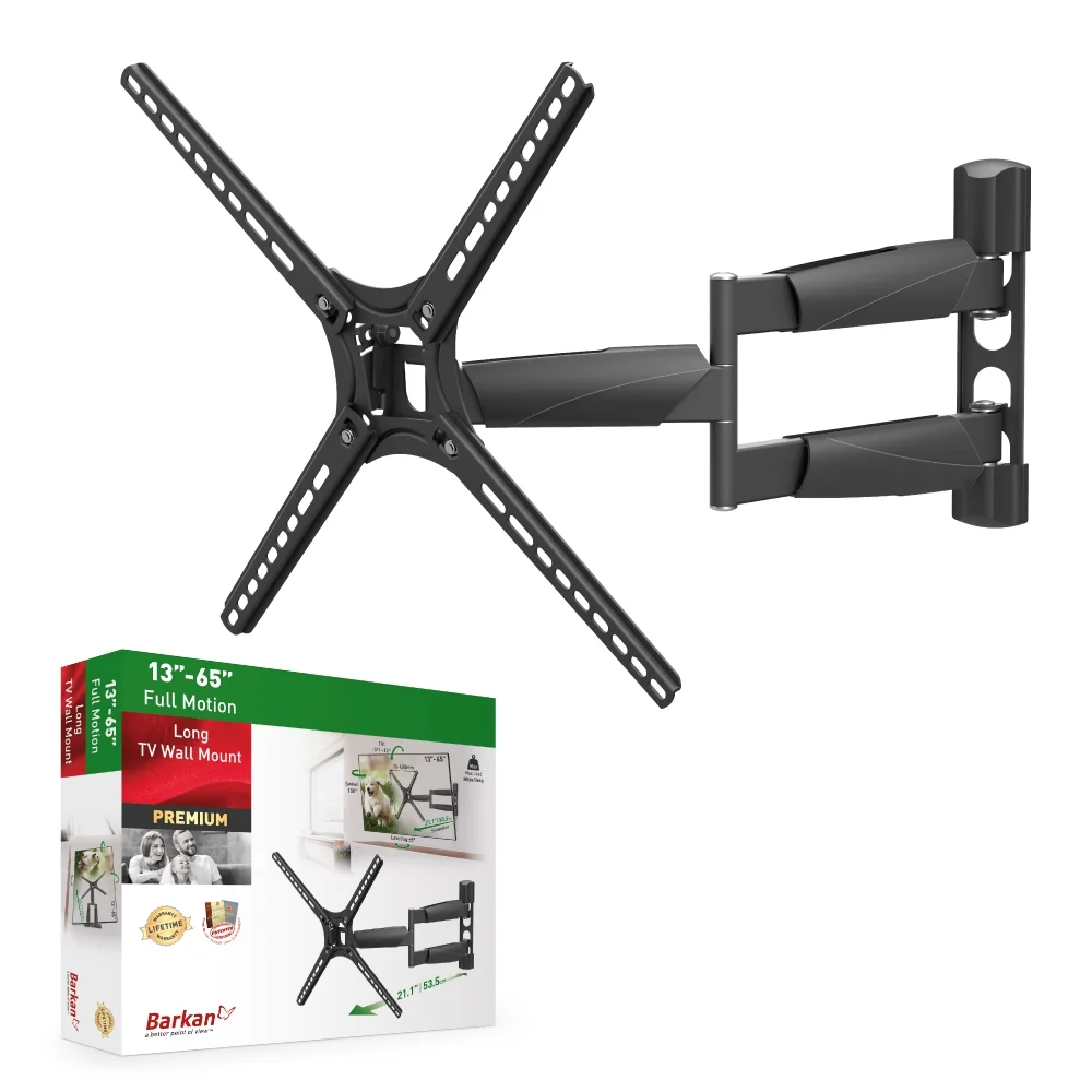 Barkan BM343LP 13"-65" Full Motion Articulating TV Wall Mount with Long Arm