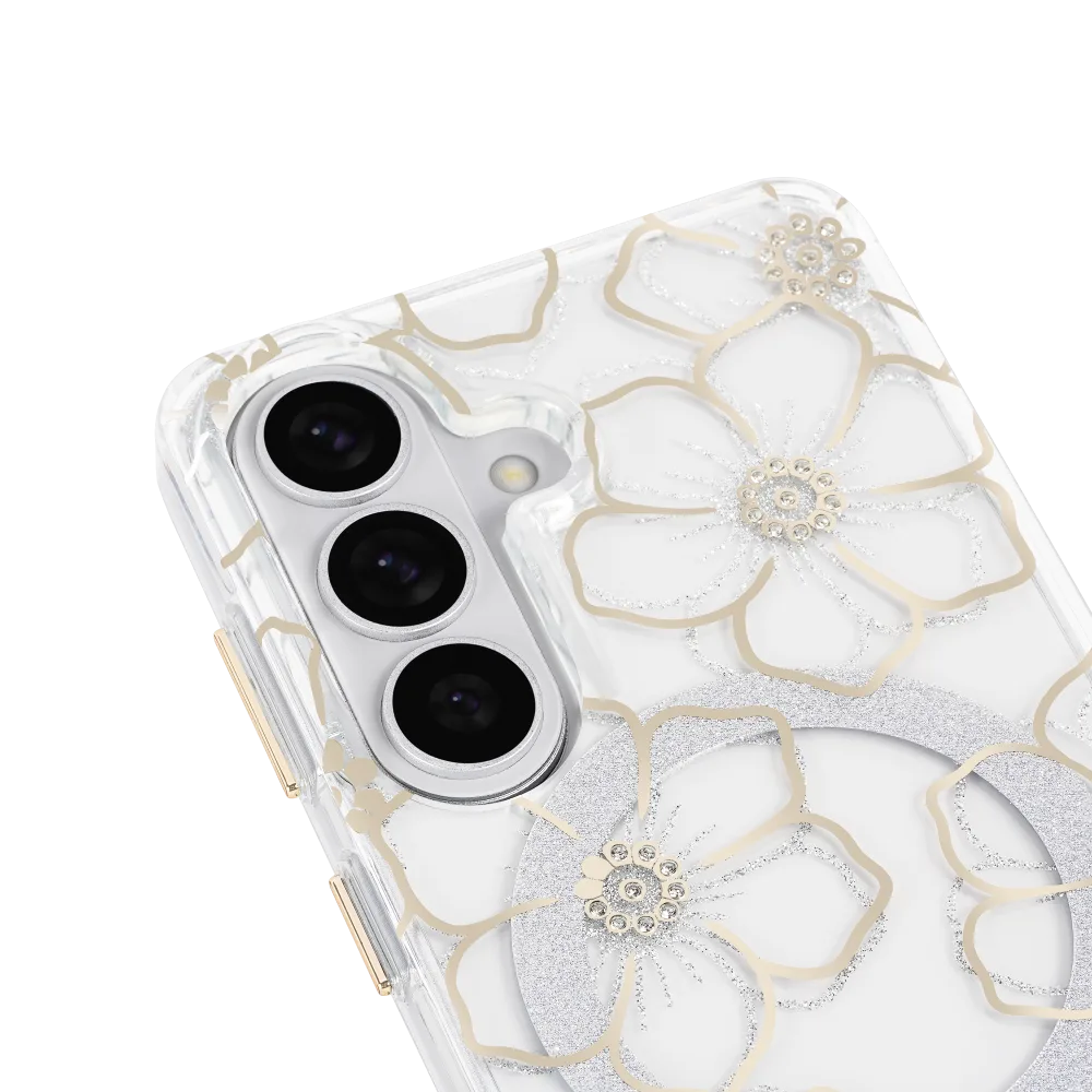 Case-Mate - Floral Gems Case with Magnet for Samsung Galaxy S26 - Gold