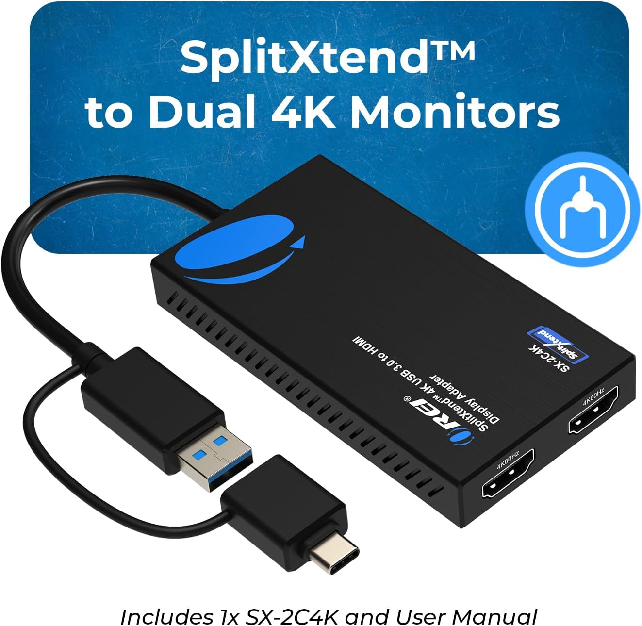 OREI SplitExtend 4K HDMI Splitter Extended Display for Dual Monitor