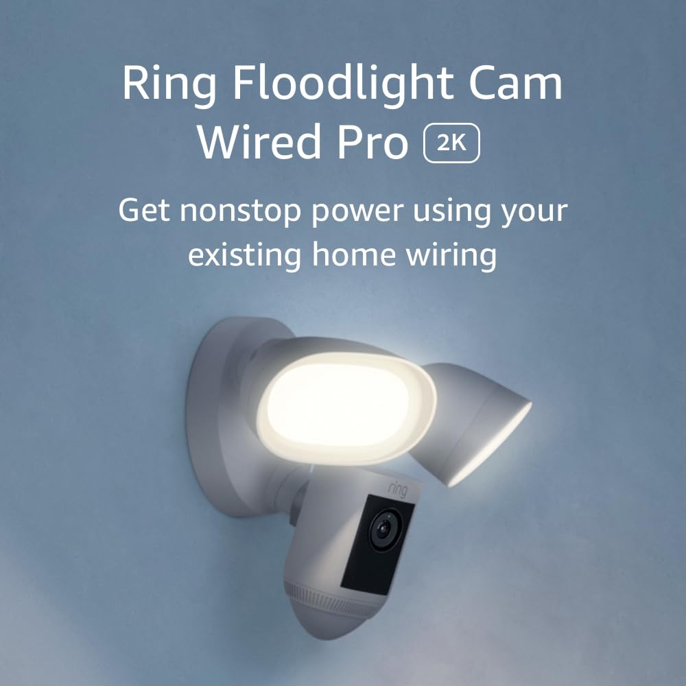 Ring Floodlight Cam Wired Pro with Bird’s Eye View and 3D Motion Detection