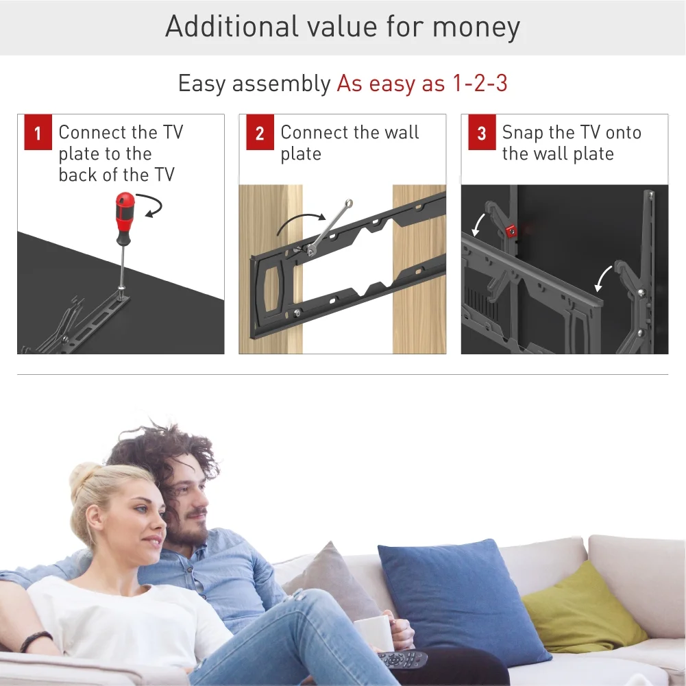 Barkan E410+ 13"-100" Auto Locking Tilt TV Wall Mount