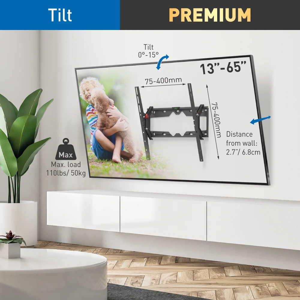 Barkan E310+ 13"-77" Auto Locking Tilt TV Wall Mount