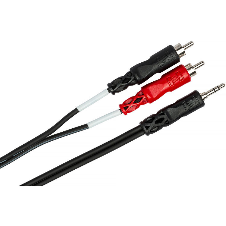 Hosa Technology Stereo Mini 3.5mm Male to 2 RCA Male Y-Cable (3FT)