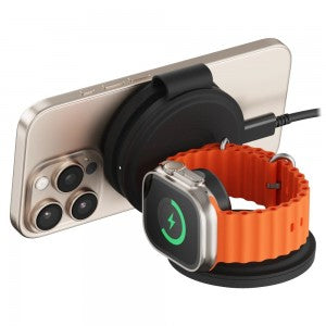 Satechi - 15W OntheGo 3-in-1 Qi2 Wireless Charger | TSA Approved Foldable, Compact Design Ideal For Travel