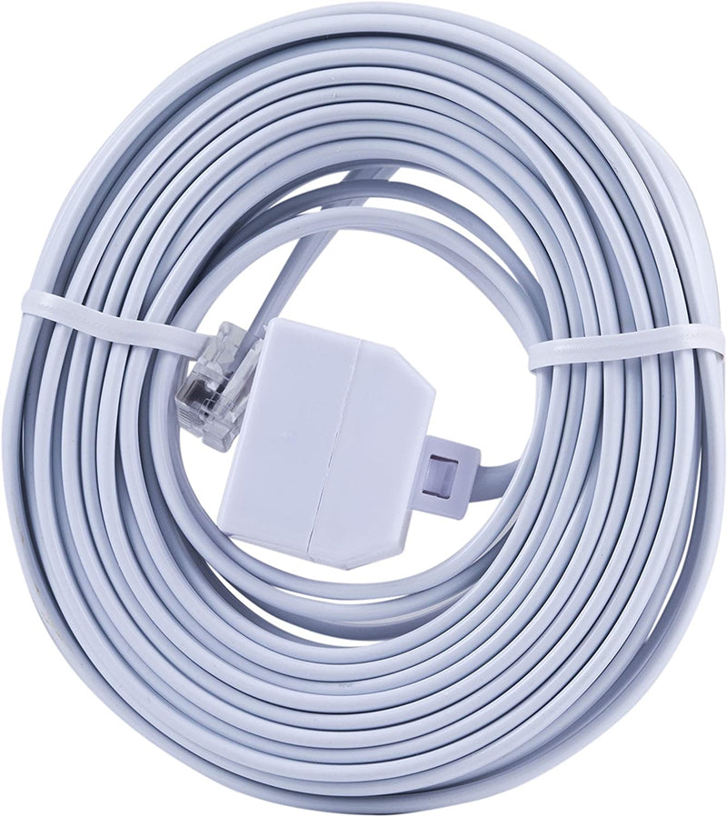 Power Gear Dual Jack Line Cord 25ft (White)