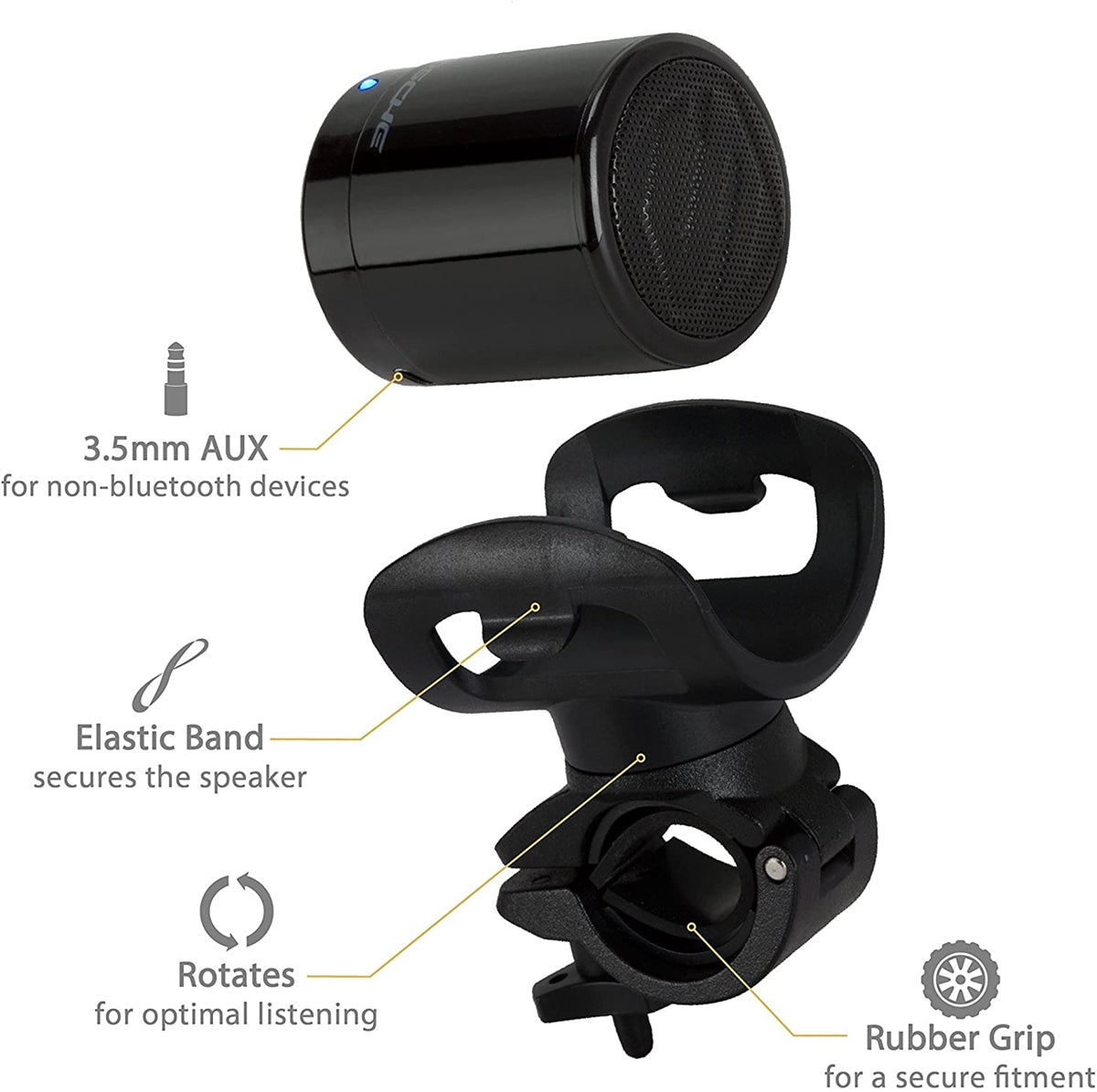 SCOSCHE BMBTCAN BOOMBARS Bike Mount and Portable Bluetooth Wireless Speaker