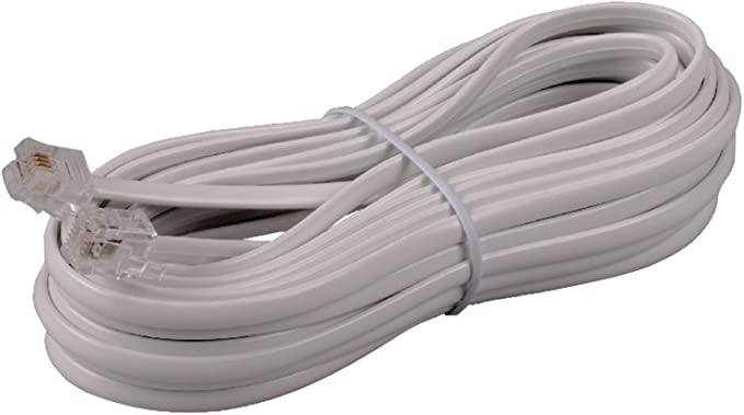 RCA Phone Line Cord 25ft (White)