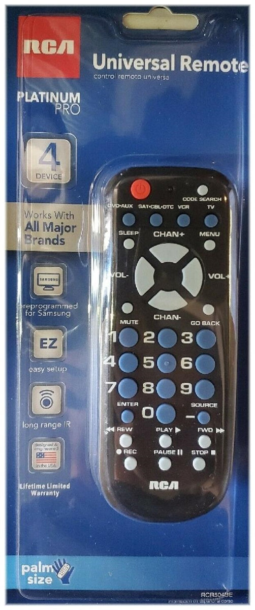 RCA RCR504BE 4-Device Palm-Sized Universal Remote