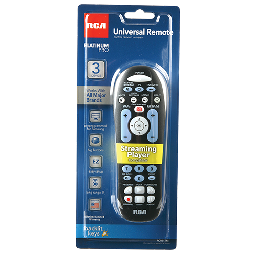 RCA RCR313BE 3-Device Universal Remote Control