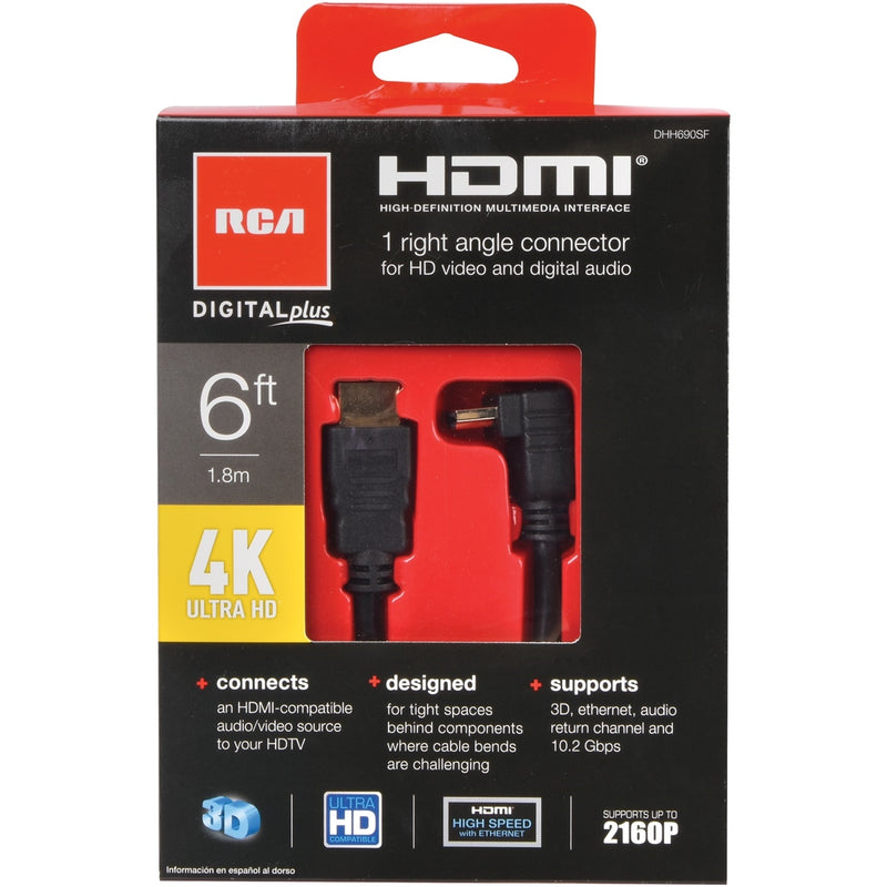 RCA DHH690SF HDMI Cable with 90° Connector (6ft)