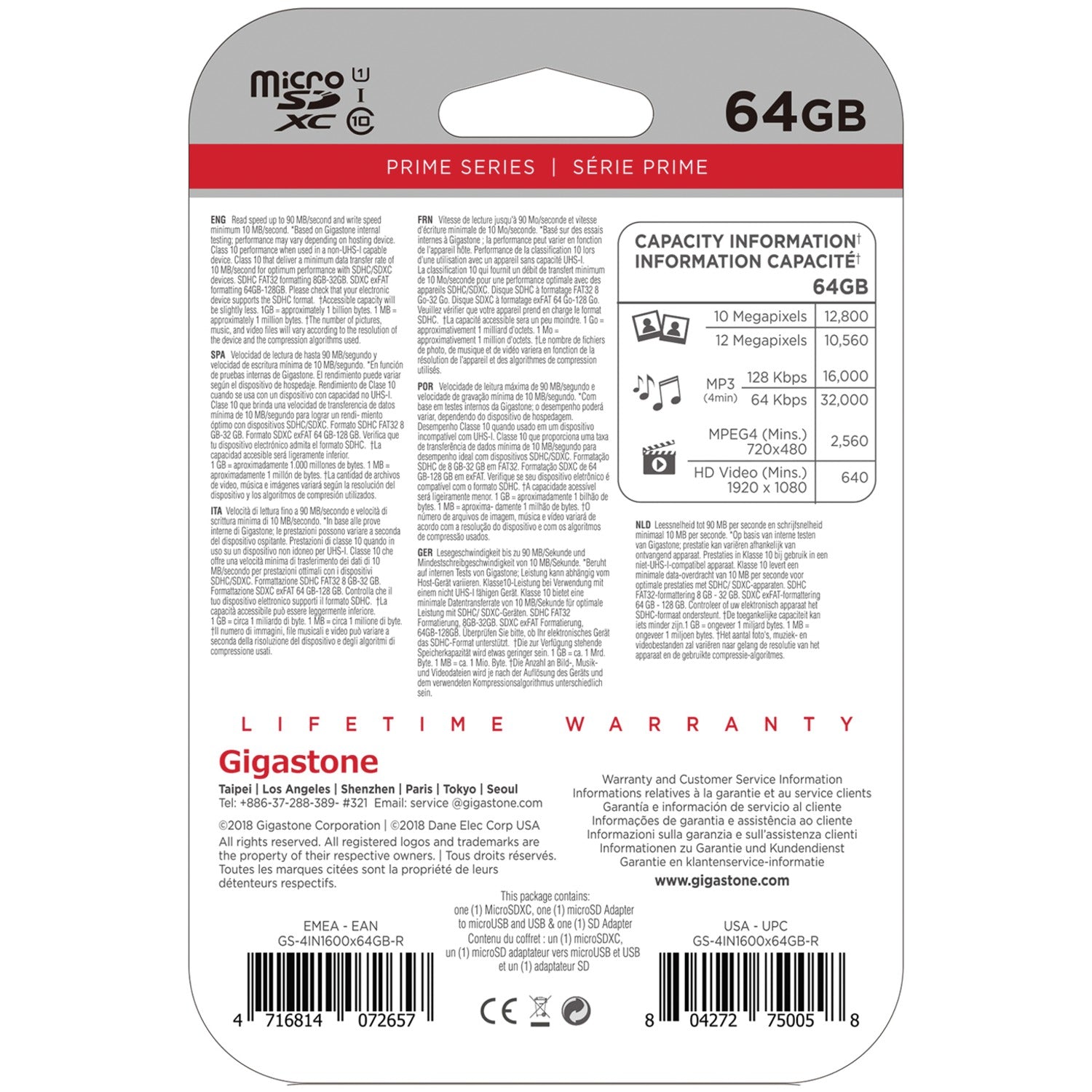 Gigastone Prime Series microSD™ Card 4-in-1 Kit