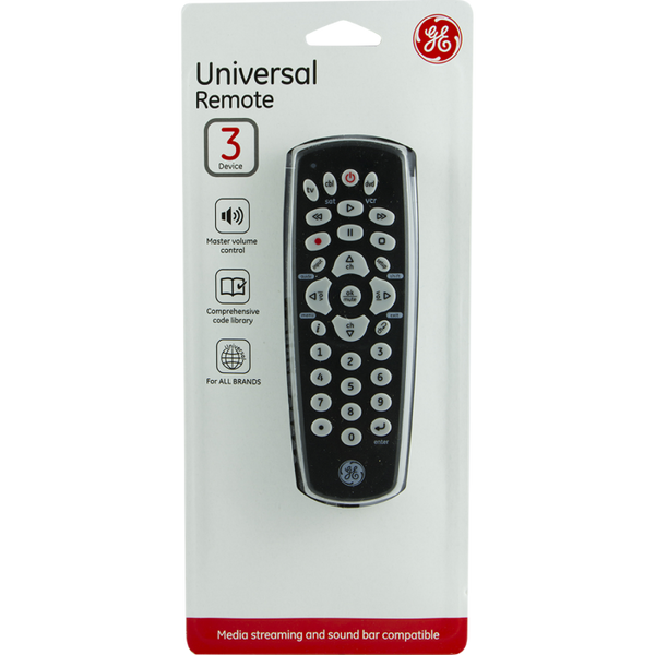 GE 34456 3 Device Universal Remote Black