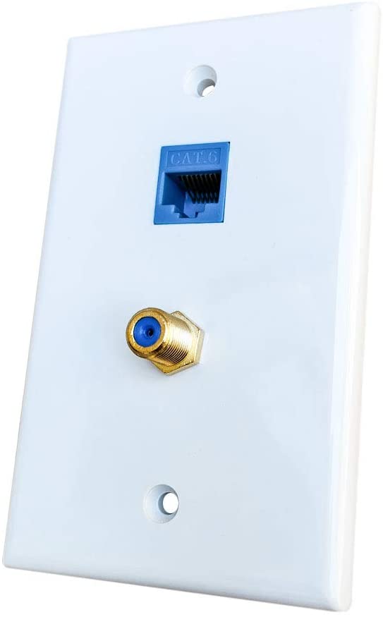 BUPLDET Ethernet and Coax Wall Plate