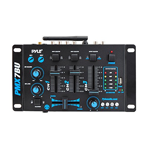 Pyle 3-Channel Bluetooth DJ Audio Mixer