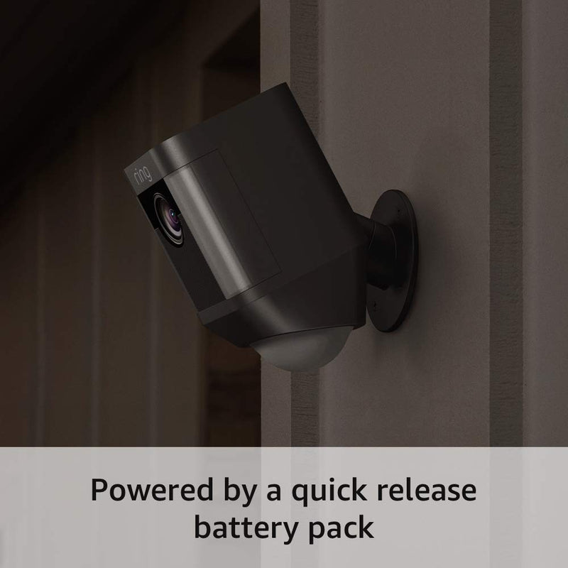 Ring Spotlight Cam Battery Edition HD Security Camera with Built Two-Way Talk and a Siren Alarm, Works with Alexa - Black