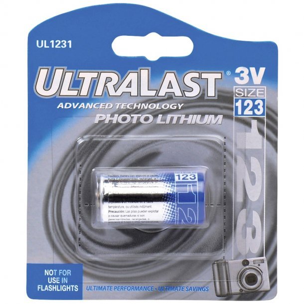 Ultralast UL1231 3-Volt CR123A Lithium Photo Battery