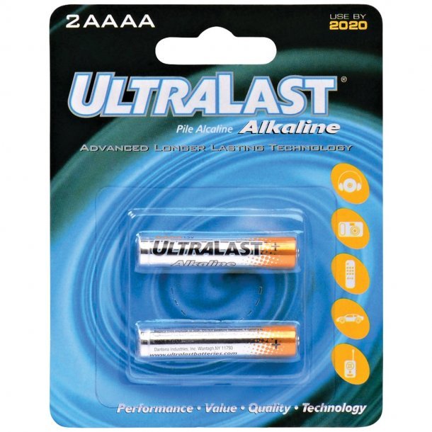 Ultralast UL2AAAA AAAA Alkaline Batteries, 2 pk