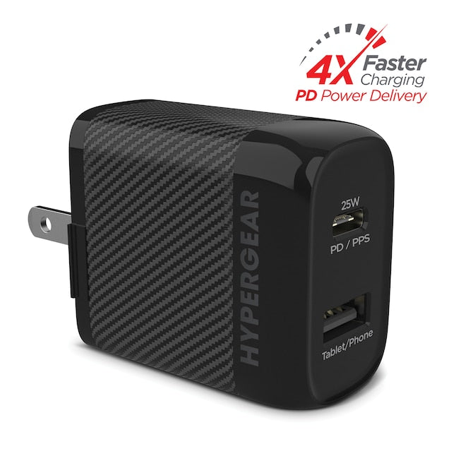 HyperGear 25 Watt Power Delivery USB-C®/USB-A Wall Charger