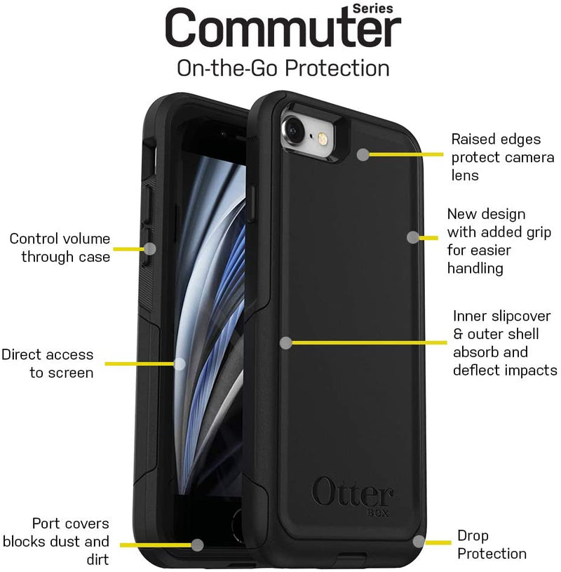 OtterBox Commuter Series Case for iPhone SE (2nd gen - 2020), iPhone 7/8 - Black