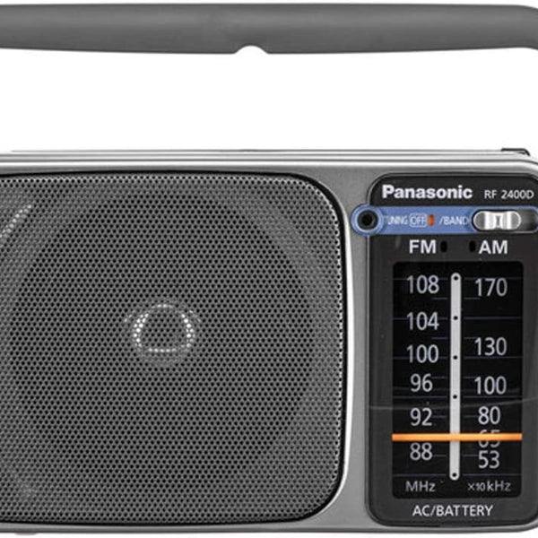 Panasonic Portable AM / FM Radio, Battery Operated Analog Radio, AC  Powered, Silver (RF-2400D) 