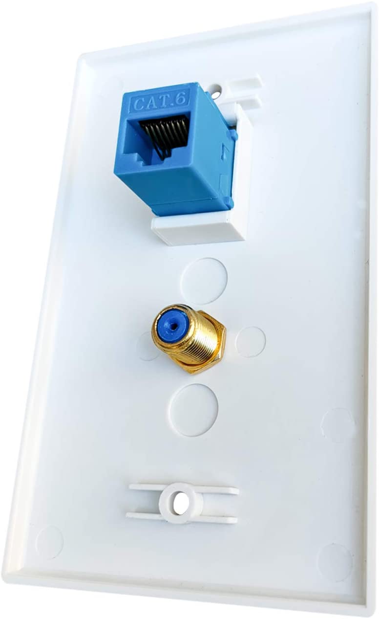 BUPLDET Ethernet and Coax Wall Plate