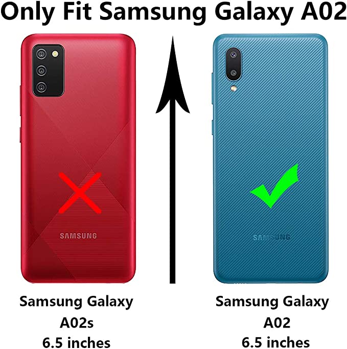 Samsung A02 Case,with HD Screen Protector,Shock-Absorption Flexible TPU Bumper Cove Soft Rubber Protective Case (Black Brushed TPU)