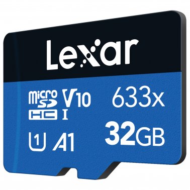 Lexar High-Performance BLUE Series 32 GB 633x UHS-I microSDHC™ Memory Cards with SD Adapter, 2 Pack