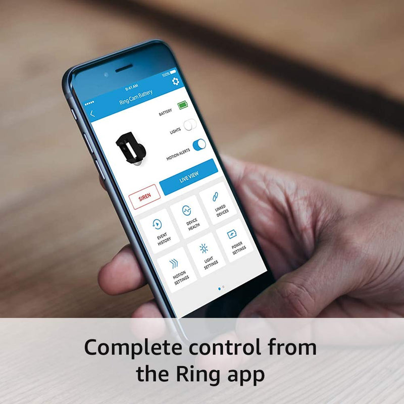 Ring Spotlight Cam Battery Edition HD Security Camera with Built Two-Way Talk and a Siren Alarm, Works with Alexa - Black