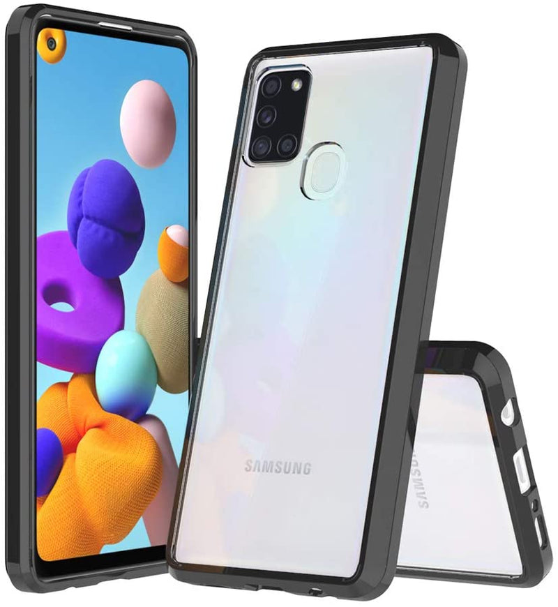Sucnakp Samsung A21S Case Premium Clear Back Panel + TPU Bumper Case (YKL Black）