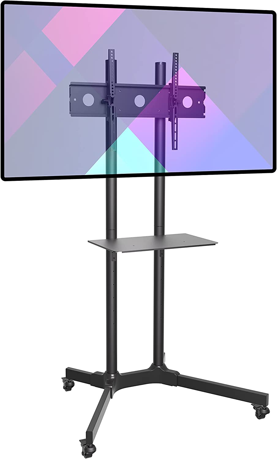 ProMounts AFCS6402-02 Rolling TV Stand with Mount and Adjustable Shelf