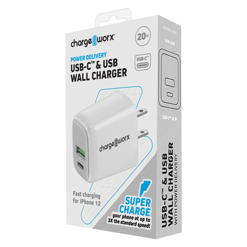 Chargeworx USB-C & USB Wall Charger w/ Power Delivery
