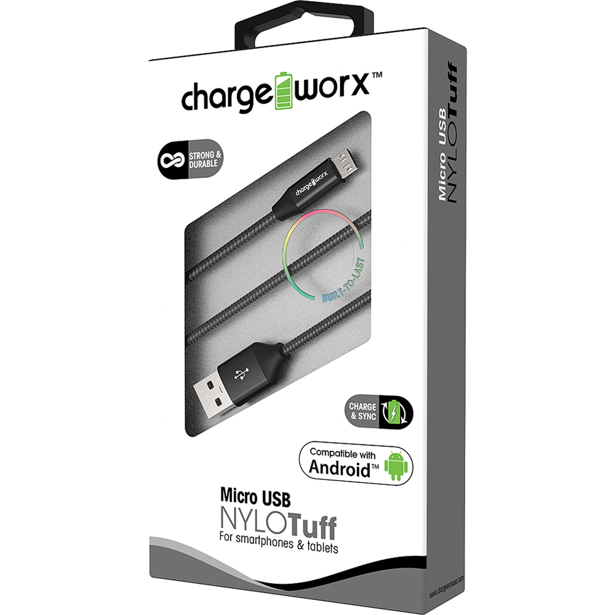 Chargeworx 3ft Micro USB Sync & Charge Braided Cable (Black)