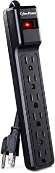 CyberPower CSB604 6-Outlet Essential Surge Protector with 4ft Power Cord