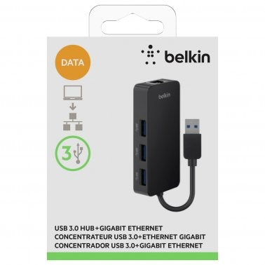Belkin USB 3.0 3-Port Hub with Gigabit Ethernet Adapter