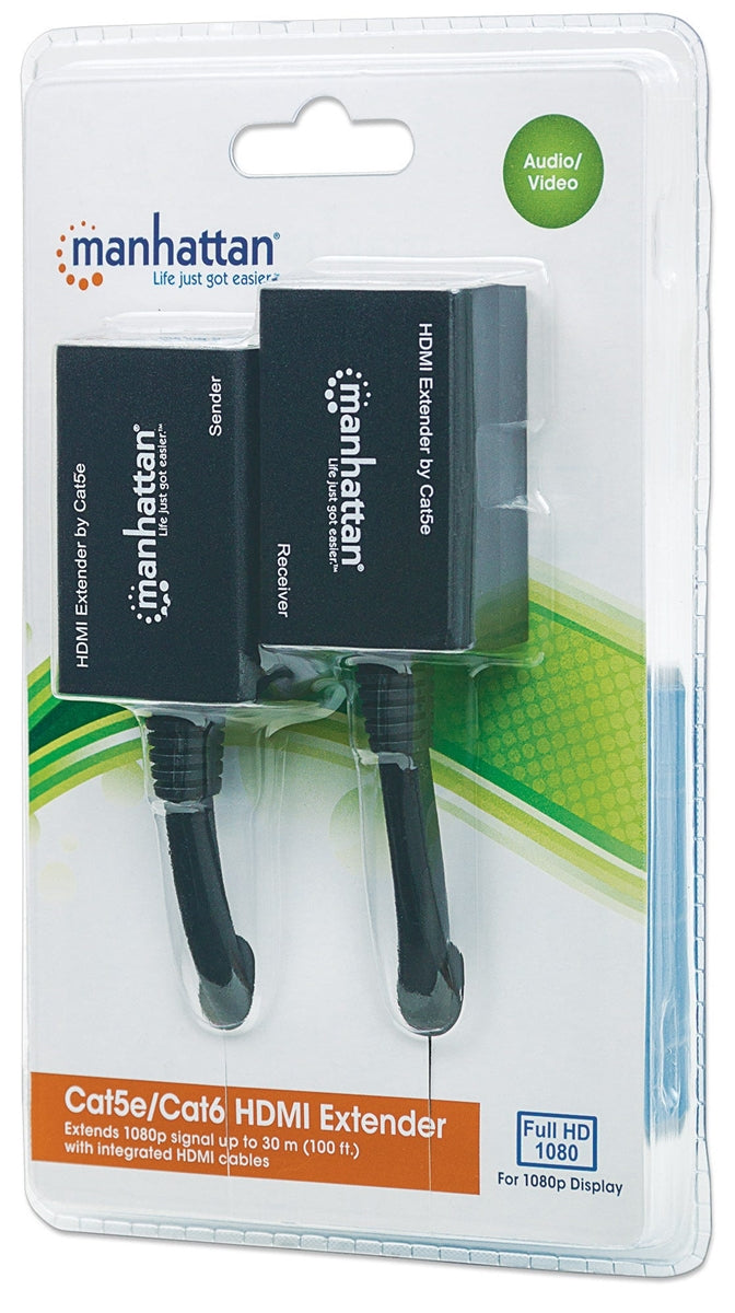 Manhattan 1080p HDMI over Ethernet Extender with Integrated Cables