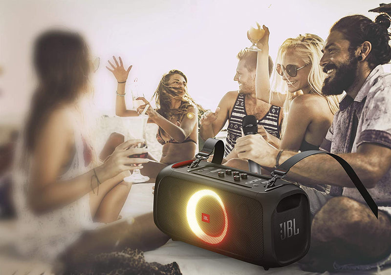 JBL PartyBox On-The-Go High Power Portable Party Speaker with Built-In Lights and Wireless Mic