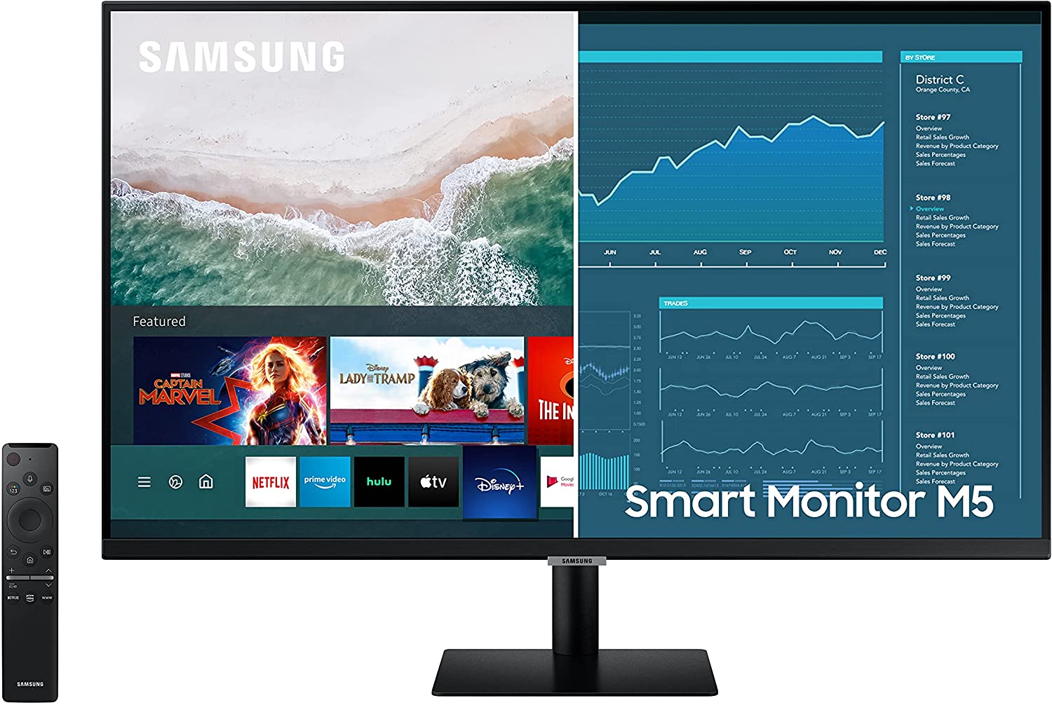 Samsung M5 27 Inch FHD Smart Computer Monitor with Speakers
